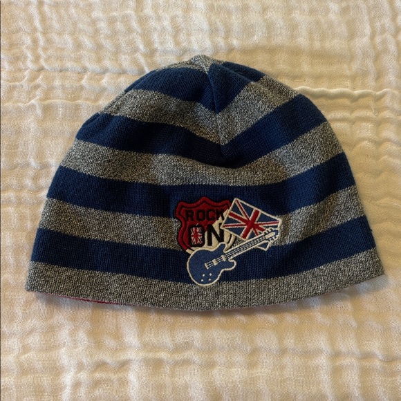 Gymboree Boys Striped Pullover UK Union Jack Appliqué with Matching Hat - Picture 6 of 8